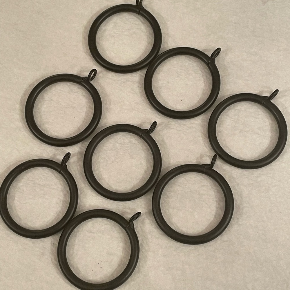 Designer Black Iron Drapery Rings - Picture 2 of 5